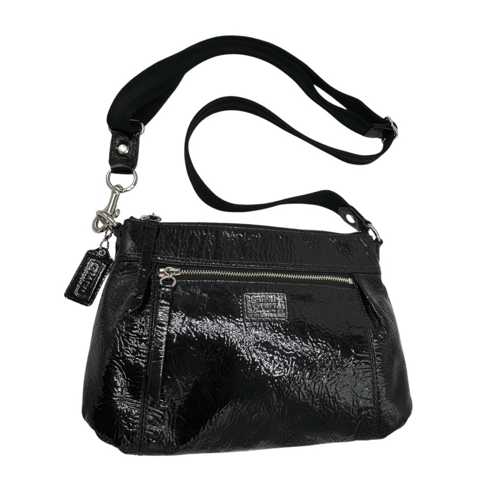 Coach Poppy - Black Patent Crossbody Bag